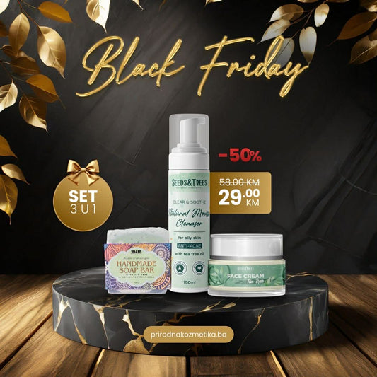 Set čajevac 3u1 (umivalica za lice, krema za lice, glicerinski sapun)