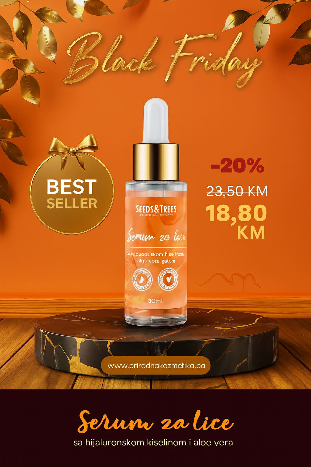 Serum za lice sa hijaluronom i aloe vera gelom 30ml