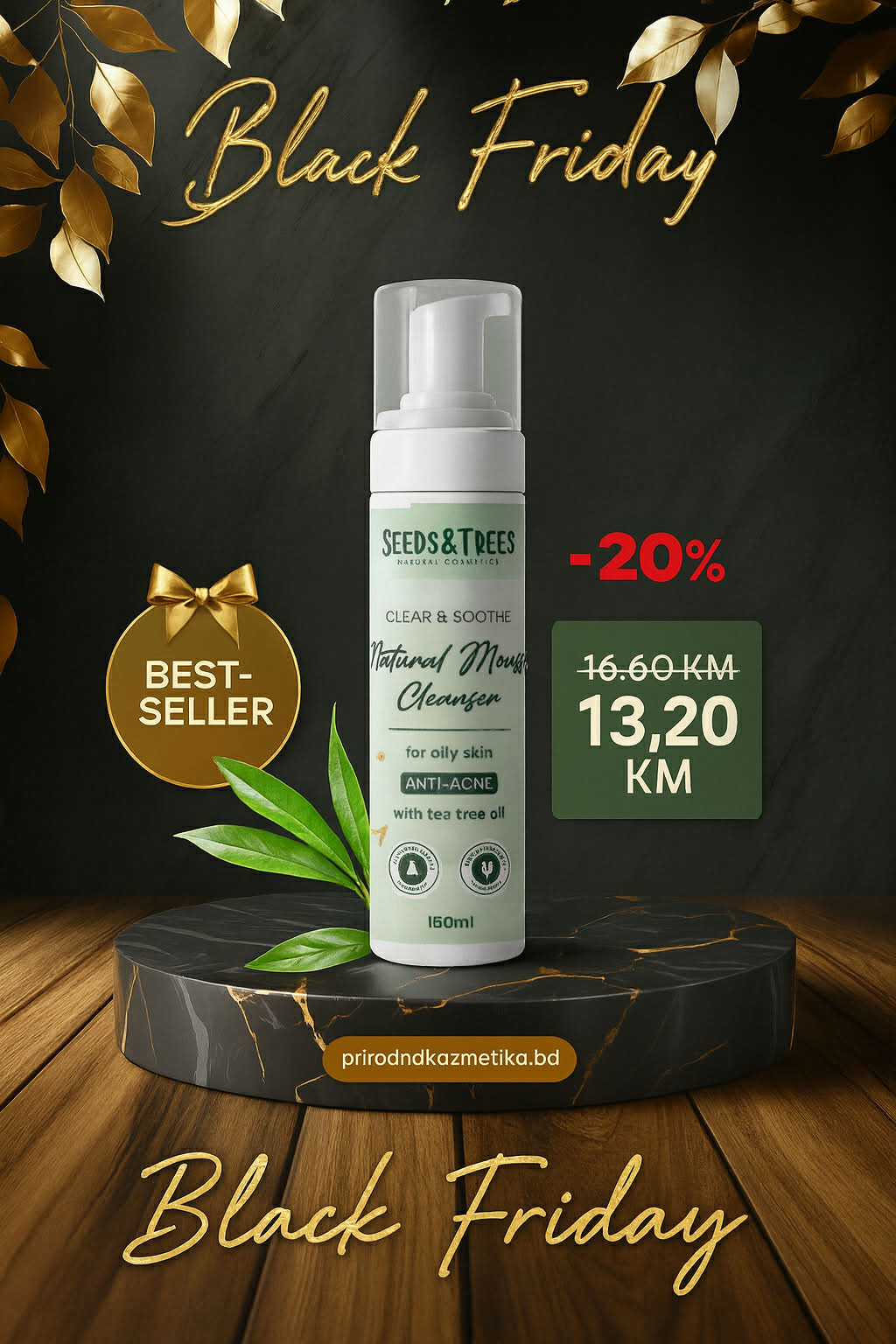 Pjena za čišćenje lica sa čajevcem i pantenolom 150ml